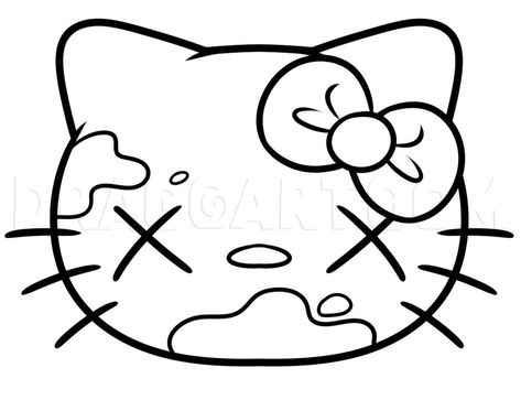 Hello Kitty And Friends Easy Drawing, Alt Hello Kitty Drawing, Y2k Doodles Hello Kitty, Creepy Hello Kitty Drawing, Y2k Drawings Hello Kitty, Hello Kitty Things To Draw, Y2k Drawing Ideas Hello Kitty, Cute Y2k Drawings Easy, Hello Kitty Doodle Art