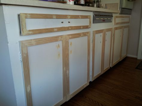 EB Loves Old Houses | How to Add Trim to Old Cabinets Flat Panel Kitchen Cabinets, Panel Kitchen Cabinets, Cabinet Makeover Diy, Kitchen Diy Ideas, Diy Kitchen Ideas, Brooklyn House, Old Kitchen Cabinets, Cabinets Makeover, Old Cabinets