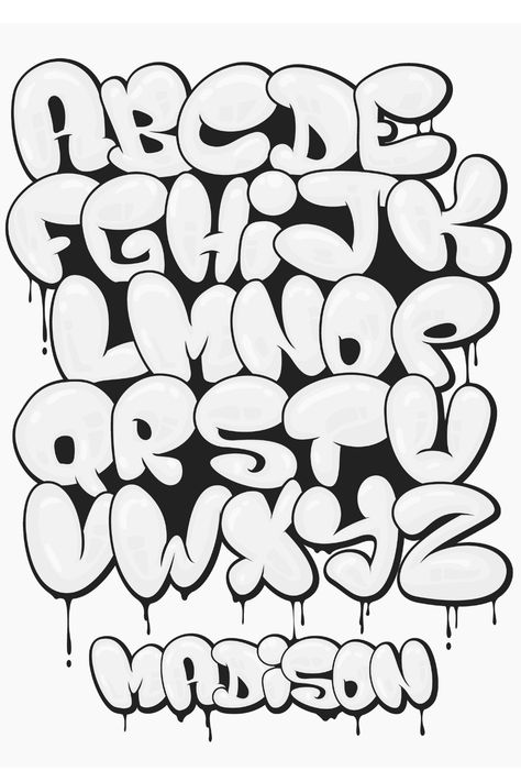 Bubble Font Art Free Graffiti Fonts, Stickers For Walls, Font Idea, Graffiti Alphabet Styles, Tattoo Lettering Alphabet, Alphabet Graffiti, Hand Lettering Alphabet Fonts, Alfabet Font, Graffiti Lettering Alphabet