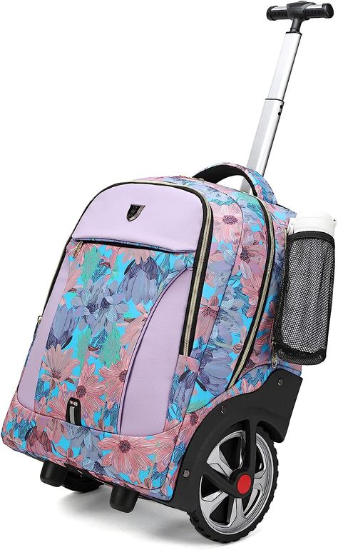 Rolling Backpack, Waterproof Backpack with Wheels for Business, Travel Commuter, Carry on Backpack with Laptop Compartment, Fit 15.6 Inch Laptop, Wheeled... Carry On Backpack, Cute Suitcases, Kawaii Bags, Rolling Backpack, Backpack With Wheels, Backpack Waterproof, Waterproof Backpack, Crop Top And Shorts, Mini Backpack