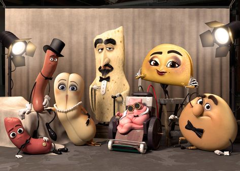 Sausage Party Movie, Sausage Party, Circus Characters, Party Characters, Seth Rogen, Popular Cartoons, Horror Music, Movie Genres, Western Movies