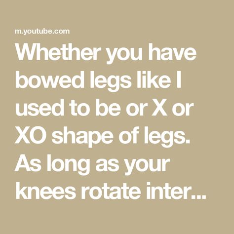 Whether you have bowed legs like I used to be or X or XO shape of legs. As long as your knees rotate internally, when your toes point in front of you. This is the exercise for you! Do these stretches and exercise daily, and you will see the results in 1-4 weeks (depends on how severe you condition is). ❗️Knee Internal Rotation could be caused by weak and/or tight muscles, bone degeneration/ deformations. This workout are designed to help if it’s coming from weak/tight muscles. *FREE workout ... Knee Fat Exercises, Knee Fat, Exercise Daily, Bow Legged, Free Workout, Free Workouts, Long Legs, Straight Leg