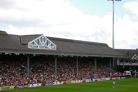 Craven Cottage Stadium, London Craven Cottage, Football Aesthetic, Fulham Fc, Soccer Stadium, English Football, Sports Arena, Football Stadium, Football Stadiums, Old English