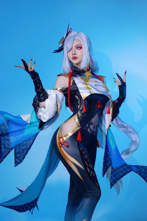 Cosplayer:arisaguigui(twitter) Shenhe Cosplay, Genshin Impact Shenhe, League Of Legends Characters, Cosplay Characters, Cute Cosplay, Manga Cosplay, Female Poses, Best Cosplay, Cosplay Outfits