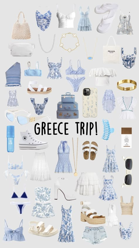 Greece Summer Outfits, Greece Outfit, Holiday Outfits Summer, Greece Trip, Europe Outfits, Outfit Inspo Casual, Trendy Outfits For Teens, Clothes And Shoes, Cute Preppy Outfits