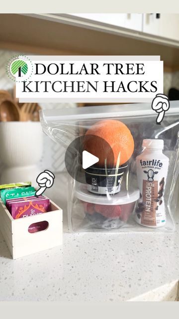 Emma Villaneda on Instagram: "Dollar Tree product ideas for your ✨kitchen✨  Which idea was your favorite?!   🤩👇🏻 SHOPPING list: 🛒 Dollar Tree Reusable Storage Bags 🛒 Dollar Tree Silicone Pot Holder 🛒 Dollar Tree Glass Bowls w/ Lids 🛒 Dollar Tree Wooden Craft Crate  #diy #organization #organizationideas #dollartree #dollar #hack #homehacks #home #homedesign #diyproject #tutorial #hacks #life #lifestyle" Dollar Tree Diy Organization Crafts, Dollar Store Hacks Videos, Kitchen Organization Diy Dollar Tree, Dollar Store Coffee Station, Dollar Tree Diy Crafts Videos, Bowl Organization, Dollar Tree Car Hacks, Kitchen Organization Dollar Tree, Dollar Tree Hacks Diy Organizing Ideas