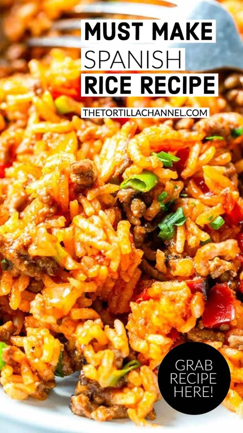 Spanish Rice With Ground Beef, Spanish Rice Recipe With Ground Beef, Spanish Rice Casserole, Seasoning Vegetables, Best Spanish Rice Recipe, Rice With Ground Beef, Rice Crockpot, Rice Spanish, Spanish Rice Recipe Easy