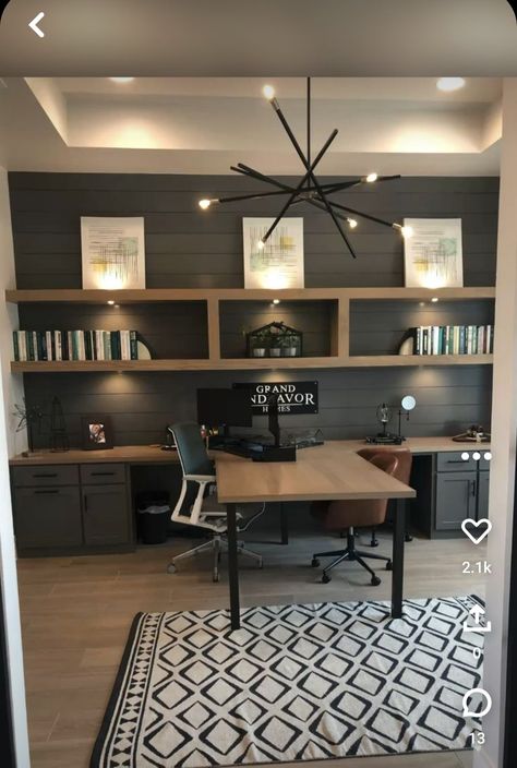 Basement Office, Modern Home Offices, Cozy Home Office, Office Remodel, Small Home Offices, Office Guest Room, 아파트 인테리어, Home Office Setup, Home Office Space