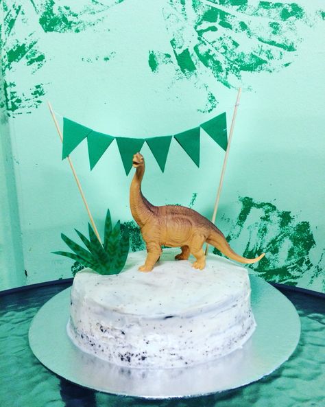 Homemade, simple dinosaur cake for the big 2 year old Simple Dinosaur Cake, Dinosaur Cakes For Boys, Cake Problem, Birthday Truffles, Birthday Cake Easy, Modern Birthday Cakes, Lincoln Birthday, Big Cake, Special Birthday Cakes