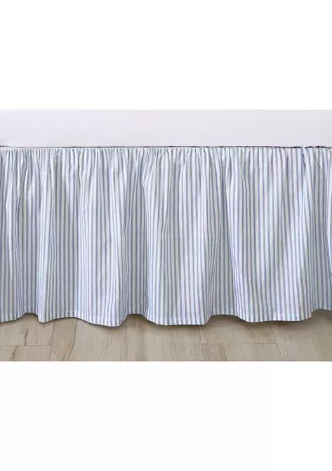 Laura Ashley Classics Tic Stripe 1-Piece Cotton Bedskirt | belk Cheap Twin Beds, Bed Skirt Pattern, Ticking Stripe Bedding, Dorm Bed Skirts, Violet Room, Laura Ashley Bedding, Laura Ashley Home, Bedroom 2024, College House