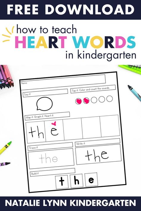 Are you new to Science of Reading and wondering how to start teaching heart words? This post will walk you through my step by step process to teach you the difference between sight words, heart words and high frequency words, and how to teach heart words in your kindergarten, first, or second grade classroom so they actually stick. Teaching heart words doesn’t have to be complicated. Grab my step by step process and free heart word printables here. Sight Word Activity Kindergarten, Science Of Reading Sight Words, Teaching Heart Words, Heart Word Activities, Centers First Grade, Sight Words Kindergarten Activities, Elementary Literacy Activities, Second Grade Classroom, Literacy Activities Kindergarten