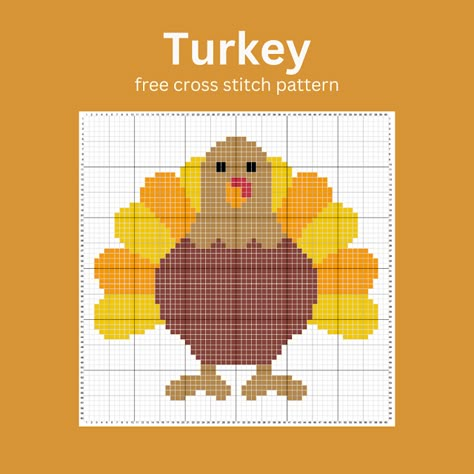 Keeping it Real: Turkey - free cross stitch pattern Cross Stitch Thanksgiving Patterns, Free Turkey Cross Stitch Pattern, Cross Stitch Turkey Pattern, Turkey Cross Stitch Patterns Free, Turkey Cross Stitch Pattern, Thanksgiving Cross Stitch Patterns Free, Turkey Cross Stitch, Stitch Thanksgiving, Sweater Ornaments