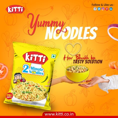 Craving the perfect solution to every hunger pang? Look no further! 🍜 Indulge in the delightful world of Kitti Noodles – where every bite is a tasty solution to every hunger call. 😋✨🍜 . . To order please inbox us or call us 📞 @ +91 83888 80880 . . Facebook:- https://www.facebook.com/kittinoodless/ . . #health #healthyfood #maggie #MaggiRecipe #KittiNoodles #noodles #food #foodie #yummy #chinesefood #delicious #foodlover #asianfood #homemade #KittiNoodlesLove #KittiNoodles #Kittinoodles Noodles Creative Ads, Maggie Noodles, Maggi Noodles, Yummy Noodles, Maggi Recipes, Vegetable Noodles, Social Media Design Graphics, Creative Ads, Design Graphics