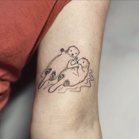 Sea Otters Holding Hands Tattoo, Otter Face Tattoo, Otter Tattoo Holding Hands, Otter Tattoo Simple, Sea Otter Tattoo, Sea Otters Holding Hands, Sister Tats, Otter Tattoo, Otters Holding Hands