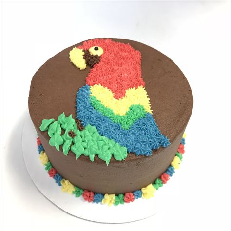 Parrot cake Parrot Birthday Party Ideas, Parrot Cake Ideas, Parrot Birthday Cake, Parrot Cake, Grinch Cake, Bird Birthday Parties, Buffet Party, Bird Party, Bird Cakes