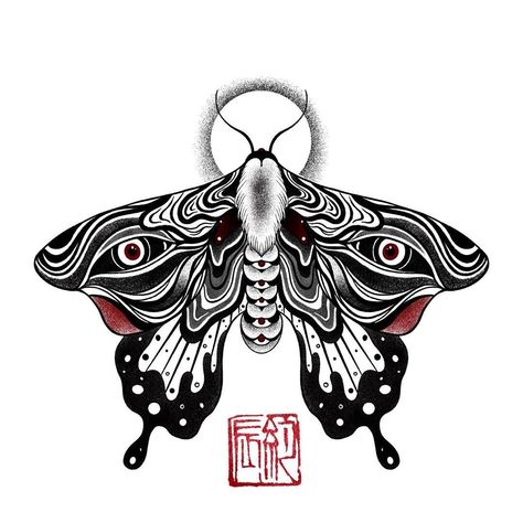 Skull Bug Tattoo, Moth Back Tattoo Women, Trippy Moth Tattoo, Illustrations Tattoo, Moth Tattoo Design, 10 Tattoo, Dekorasi Halloween, Hip Tattoos Women, Moth Tattoo