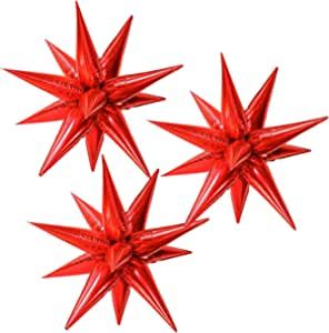 Red Starburst, Red Party Decorations, Star Balloons, Christmas Balloon Decorations, Balloons For Birthday, Valentines Balloons, Metallic Balloons, Love Balloon, Pink Foil