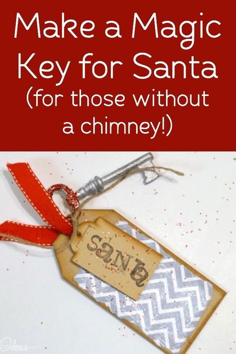 If you don't have a chimney for Santa to come down, this DIY Santa magic key craft will allow him to come inside and leave his presents! It's so easy to make. This is one of those cute ideas for Christmas that the kids will love - the glitter adds the mag Santa Keys Ideas, Magic Santa Key, Santa Magic Key, Hanukkah Ideas, Prek Graduation, Holiday Crafts Gifts, Magic Santa, Key Diy, Key Crafts