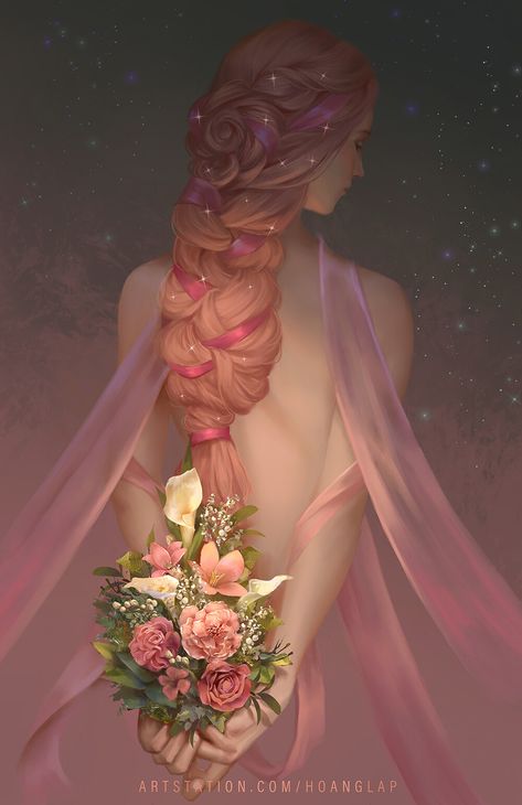 ArtStation - A touch of pink, Hoàng Lập (Solan) Butterfly Wedding Theme, Greek Goddess Art, Goddess Aesthetic, Big Mom, Female Armor, Goddess Hairstyles, Goddess Art, Princess Art, Fantasy Aesthetic