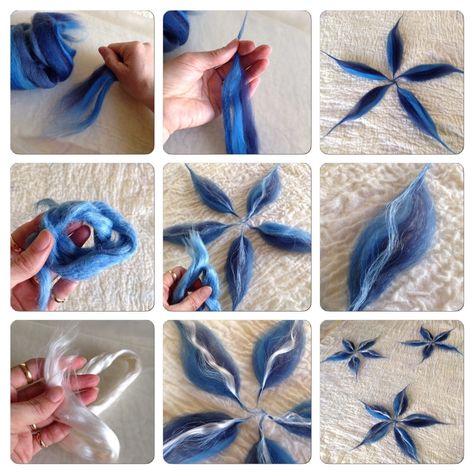 Tovad Ull, Felt Flowers Patterns, Felt Flower Tutorial, Diy Tricot, Felt Wall Hanging, Needle Felting Diy, Wet Felting Projects, Scrap Fabric Crafts, Felt Crafts Diy