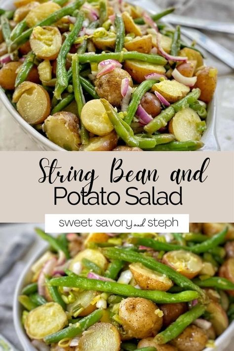 String Bean Recipes, Green Bean Potato Salad, Green Bean Salad Recipes, Italian Green Beans, Italian Potatoes, Gluten Free Potatoes, Green Beans And Potatoes, Green Bean Salads, Bean Salad Recipes