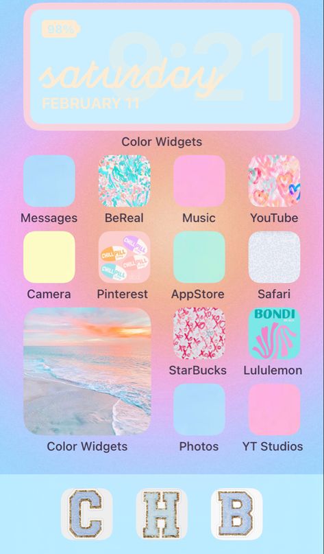 Preppy Phone Screen Ideas, Preppy Ipad Ideas, Preppy Homescreen Ideas, Preppy Apps, Preppy Home Screen, Preppy Homescreen, Preppy Backgrounds, Preppy Home, Preppy Phone