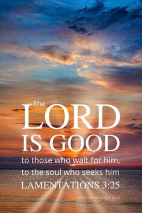 The Lord is good to those who wait for Him, to the soul who seeks Him. - Lamentation 3:25 Encouraging Verses, Christian Wallpapers, Beautiful Bible Verses, The Lord Is Good, Ayat Alkitab, Scripture Pictures, Free Phone Wallpaper, Encouraging Bible Verses, Biblical Verses