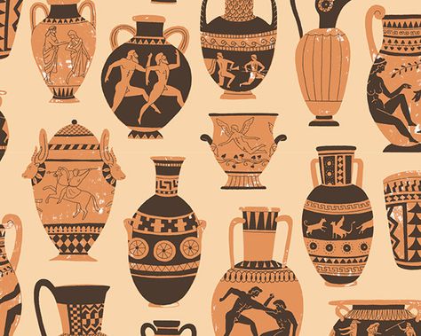 Harriet Seed: Greek Pottery Ancient Greece Fashion, Pottery History, Greek Attire, Greece Goddess, Seed Illustration, Greek Ideas, Ancient Greece Art, Coil Pot, Starověký Egypt