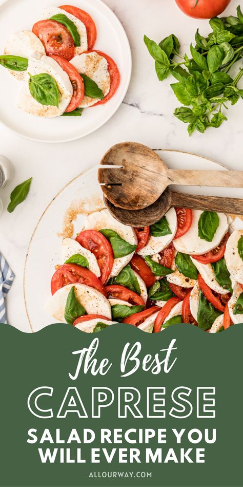 Isle Of Capri Italy, Italian Antipasto, Basil Salad, Caprese Salad Recipe, Classic Salad, Isle Of Capri, Tomato Mozzarella, Easy Salad, Best Salad Recipes