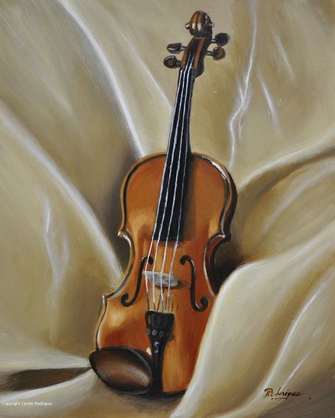 Violin on Satin by Carole Rodrigue Oil ~ 10 x 8 Original Still Life art oil painting Violin Painting Easy, Things To Paint For Beginners, Violin Art Drawing, Easy Things To Paint, Paint For Beginners, Violin Painting, Things To Paint, Violin Art, Easy Landscape Paintings