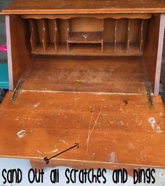 Painted Secretary Desks, Secretary Desk Makeover, Easy Diy Desk, Desk Makeover Diy, Vintage Secretary Desk, Desk Redo, Drop Down Desk, Fold Down Desk, Upcycled Items