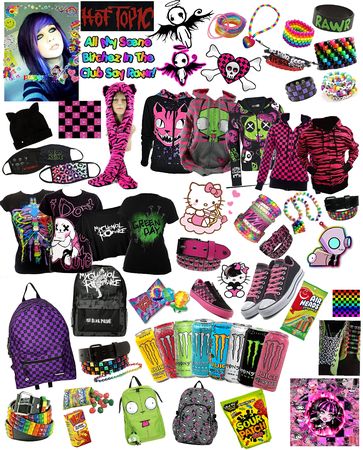 Scene Core Clothes, Sence Kid Outfits, Scene Kid Clothes, Scene Core Outfit, Scenecore Fashion, Scene Outfit Ideas, Scenemo Outfits, Scenecore Outfit, Mallgoth Outfits