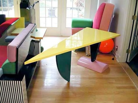 Peter Shire's "Brazil" Table 1981 | Flickr - Photo Sharing! Memphis Milano Design, Memphis Furniture, Postmodern Interior Design, Postmodern Furniture, Peter Shire, Memphis Group, Stand Feria, 80s Interior, Postmodern Design