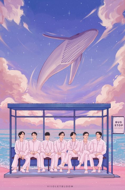 Bts Fanart Wallpaper, Bts Vs Exo, Bts Painting, Bts Fan Art, فنسنت فان جوخ, Bts Wallpaper Desktop, Blue Butterfly Wallpaper, Cute Blue Wallpaper, Cocoppa Wallpaper