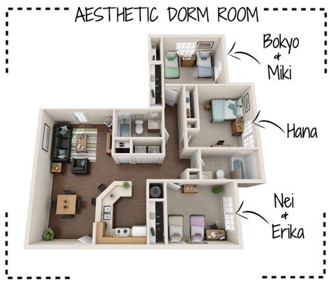 Roommate Room Ideas, Roommates Aesthetic, Dotted Arrow, Roommate Rooms, Curved Arrow, Long Time Friends, Personal Hygiene, Outfit Maker, Room Aesthetic