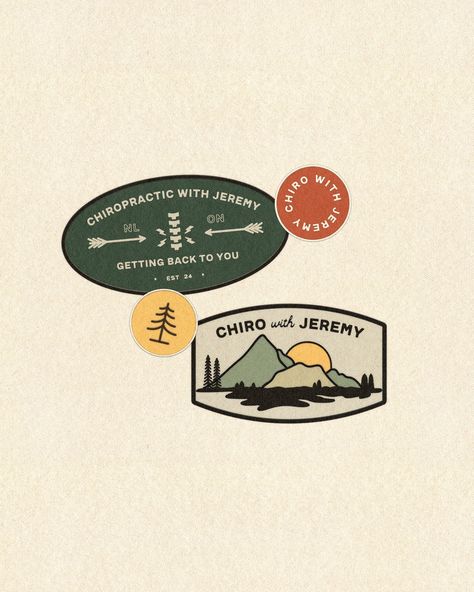 When your brother is getting the title of Doctor soon..... you design a cool brand to match 🥲 @chirowithjeremy is super outdoorsy and I knew the camp vibe would be perfect to represent him! 🏕️ This project included a full logo suite, brand icons, business cards and social templates. Outdoorsy Graphic Design, Camping Graphic Design, Camping Branding, Summer Camp Logo, Logo Suite, Camp Logo, Camp Brand, Social Templates, Camp Vibes