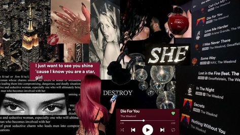 The Weeknd Collage Wallpaper Laptop, Feminine Wallpaper Laptop, The Weeknd Macbook Wallpaper, Maneater Wallpaper, Moodboard Wallpaper Laptop, The Weeknd Wallpaper Laptop, Stargirl Wallpaper, Macbook Wallpaper Collage, Aesthetic Wallpaper For Laptop