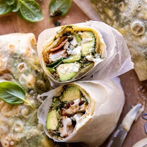 Chicken Avocado Sandwich, Pesto Wrap, Grilled Chicken Wraps, Chicken And Avocado, Half Baked Harvest Recipes, Salad Wrap, Avocado Wrap, Chicken Salad Wrap, Bacon Avocado