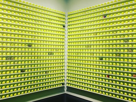 Minna Takala on Instagram: "#mayfairtennisballexchange is a #parcipatory #artinstallation by @davidshrigley @stephenfriedmangallery When you bring a tennis ball for the installation you get a new ball for it. #participatoryart is fun and engaging so it’s no surprise the exhibition has been popular. Also opinion is shifting to be more positive about #reuse #wearandtear #wasteasmaterial" Tennis Installation, Ball Installation, Tennis Store, Be More Positive, Bar Mitzva, Sports Centre, Tv Studio, Ball Chair, Store Opening