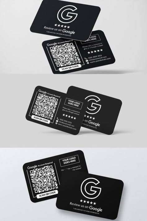 Visiting Card With Qr Code, Google Review Card, Google Reviews Design Ideas, Nfc Card Design, Review Logo, Business Card Fonts, Business Card With Qr Code, Business Card Qr Code, Google Business Card