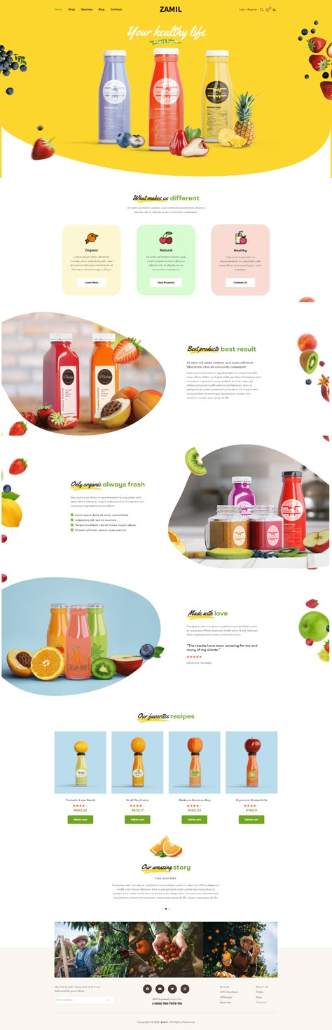 Product Page Layout, Website Product Page, Application Presentation, Food Website Design, Product Landing Page, Bio Pool, Food Web Design, Landing Page Inspiration, Best Website Design