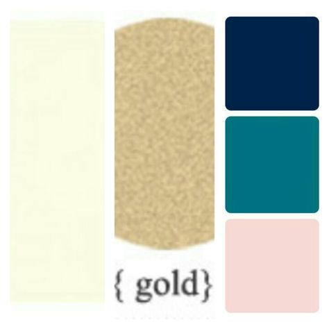 Wedding colour scheme - Ivory Gold Navy Teal Blush Color Combinations With Gold, Teal Blush Wedding, Bedroom Colour, Color Plan, Gold Color Palettes, Wedding Colour, Living Room Color Schemes, Paint Color Palettes, Teal Wedding