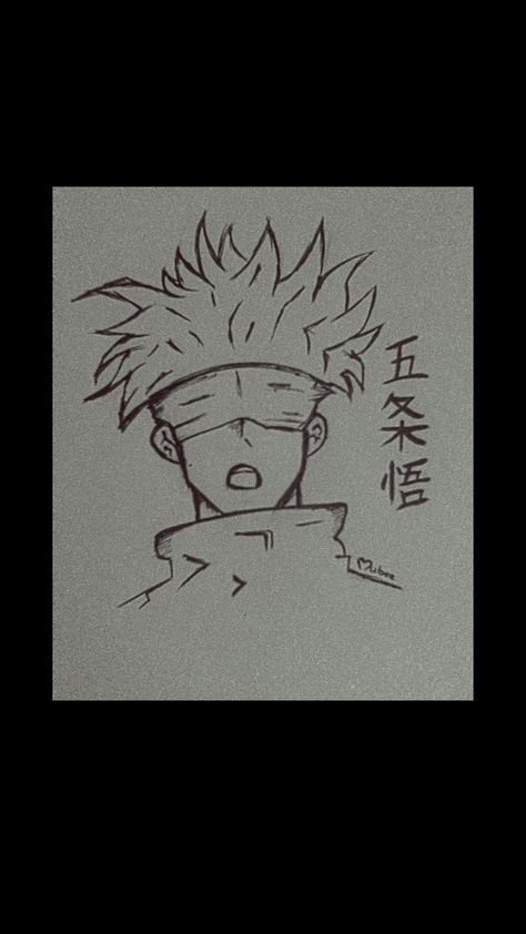 Gojo Satoru pencil sketch or quick sketch from jujutsu kaisen Sakuna Jujutsu Kaisen Drawing Easy, Gojo Sketch Pencil Easy, Gojo Satoru Pencil Sketch, Gojo Satoru Sketch, Eye Pencil Sketch, Super Easy Drawings, Pencil Sketches Easy, Pen Doodles, Naruto Sketch Drawing