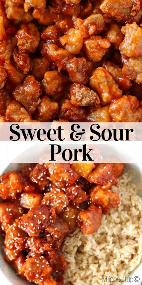 Sweet N Sour Pork, Sweet N Sour Pork Recipe, Chinese Pork Recipes, Sweet Sour Pork, Homemade Chinese Food, Chinese Pork, Homemade Chinese, Pork Recipes Easy, Chinese Cooking Recipes