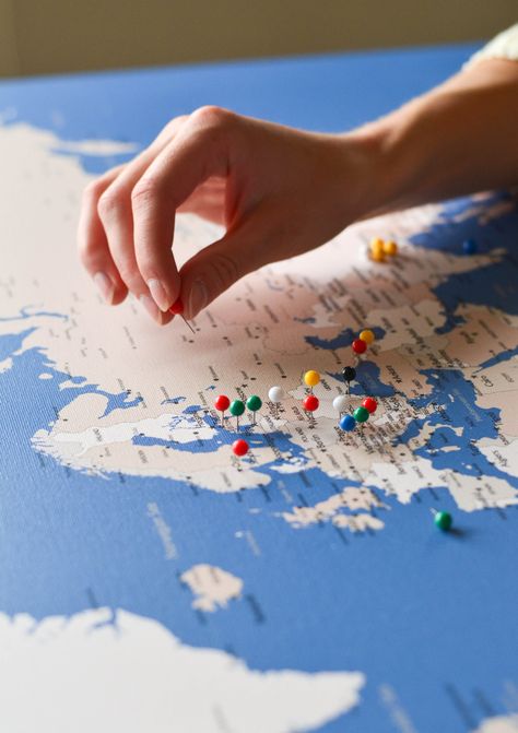 Countries And Their Capitals, Maps With Pins, World Map Pin, Modern World Map, World Map With Pins, Us Maps, Travel Tracker, Pin World Map, Travel Map Pins