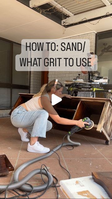 Ebony Furniture flipping | DIY on Instagram: "Sanding is pretty personal and it is not a one size fits all, this is just what I have found works best for me. But when you’re starting out it’s good to know that:
• 40-80 grits are very coarse and are best used for removing old finishes and deep scratches. 
• 100-150 grits are a mid range grit and they are used for cleaning up the rough finish left behind from the previous grits, removing medium to small scratches, as well as scuff sanding. 
• 220-340 grit is very fine and is used for removing small scratches left behind from the previous grit as well as sanding lightly in between coats. Anything 
• 320+ is considered ultra fine and would typically be used just for sanding in between coats.
#howtosand #whatgrit #sandpaper #sandingtips #learnd Sandpaper Grit Guide, Scuff Sanding, Sanding Wood Furniture, Ebony Furniture, Sanding Furniture, Sanding Tips, Sanding Wood, Furniture Flipping, Rough Wood