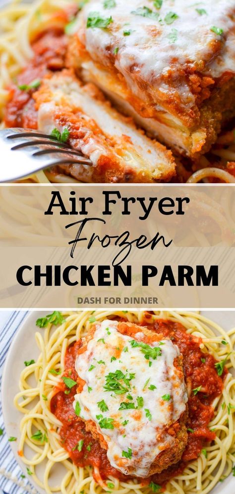 Frozen Chicken Parmesan, Air Fryer Dinner Ideas, Easy Frozen Meals, Breaded Chicken Parmesan, Air Fryer Chicken Parmesan, Chicken Patty Recipes, Baked Chicken Parm, Air Fryer Dinner, Recipe For Air Fryer