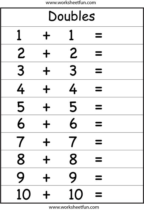 Adding Doubles Plus One Worksheets | Addition – Doubles – Worksheet / FREE Printable Worksheets ... Doubles Worksheet, Doubles Addition, Math Doubles, Math Fact Worksheets, Touch Math, Math Addition Worksheets, First Grade Math Worksheets, Free Printable Math Worksheets, Addition And Subtraction Worksheets