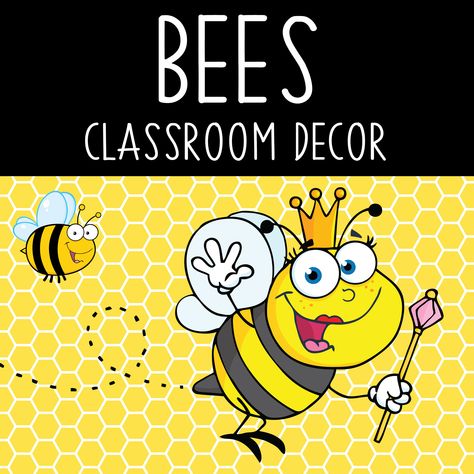 BEES / Great resources for decorating your classroom / Banners, Posters, Alphabet Banners, Center Signs, Welcome Back activities, Word Walls, Clip Charts, Labels, Stationary, Note Cards, Printables, Math Posters, Number Line, Bulletin Board, Binder Covers, Desk Name plate Bumble Bee Classroom Theme Decor, Welcome To Our Bee Hive Bulletin Board, Classroom Themes Bees, Bumble Bee Classroom Theme Free Printables, Bee A Reader Bulletin Board, Bee Classroom Decor, Bee Themed Classroom, Bee Classroom, Classroom Banner