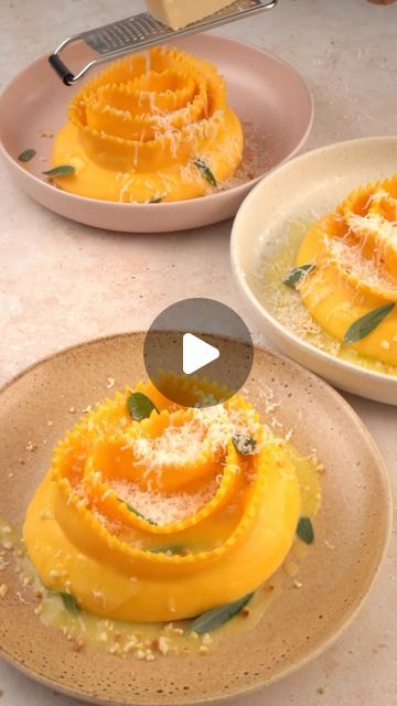 Giant Filled Pappardelle, Pasta Design, Pappardelle Recipes, Gourmet Pasta Plating, Papperdelle Recipes, Pappardelle Recipe, Sage Butter Sauce, Gourmet Pasta, Amazing Food Videos